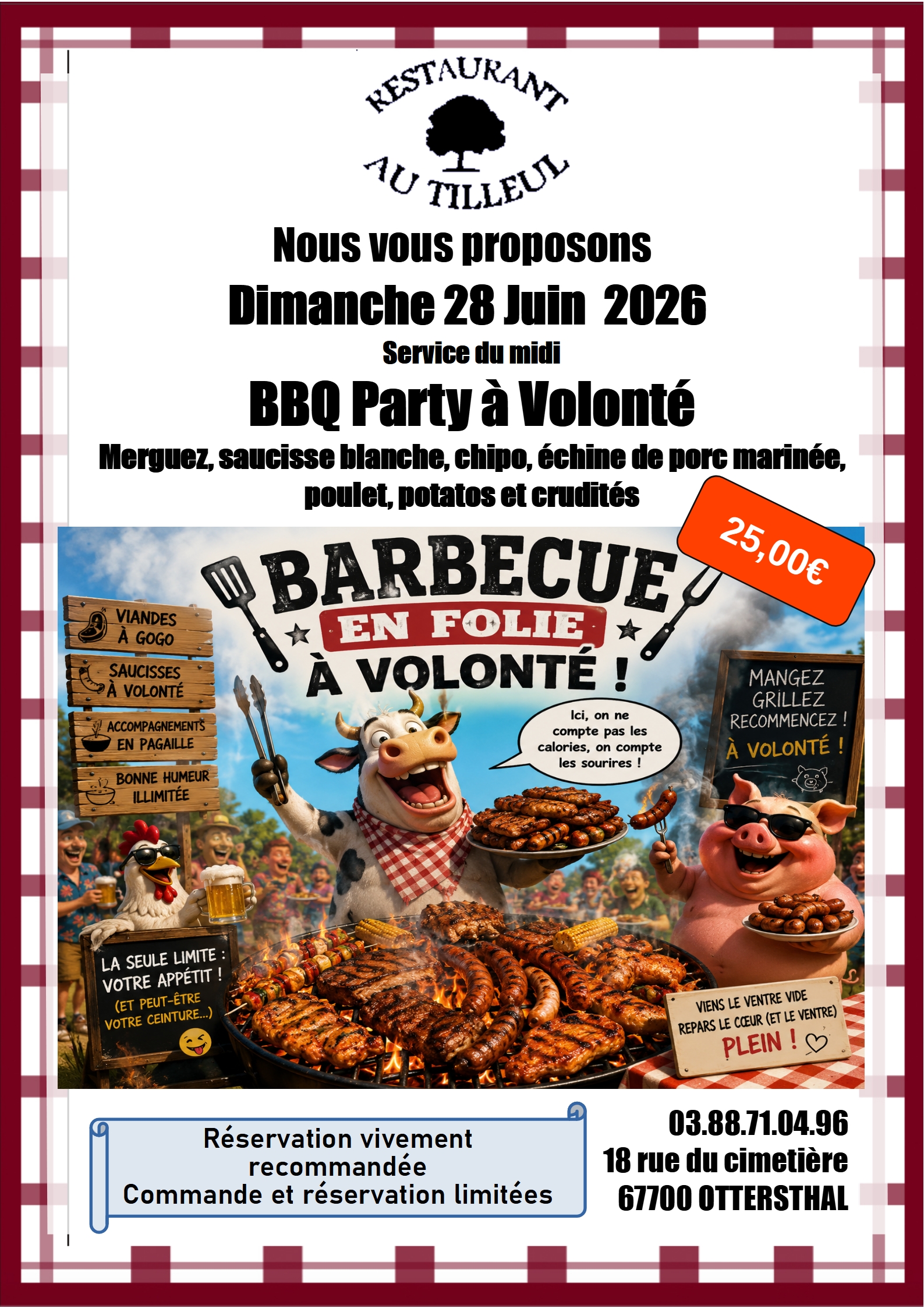 Dimanche 28 Juin " BBQ Party à Volonté "