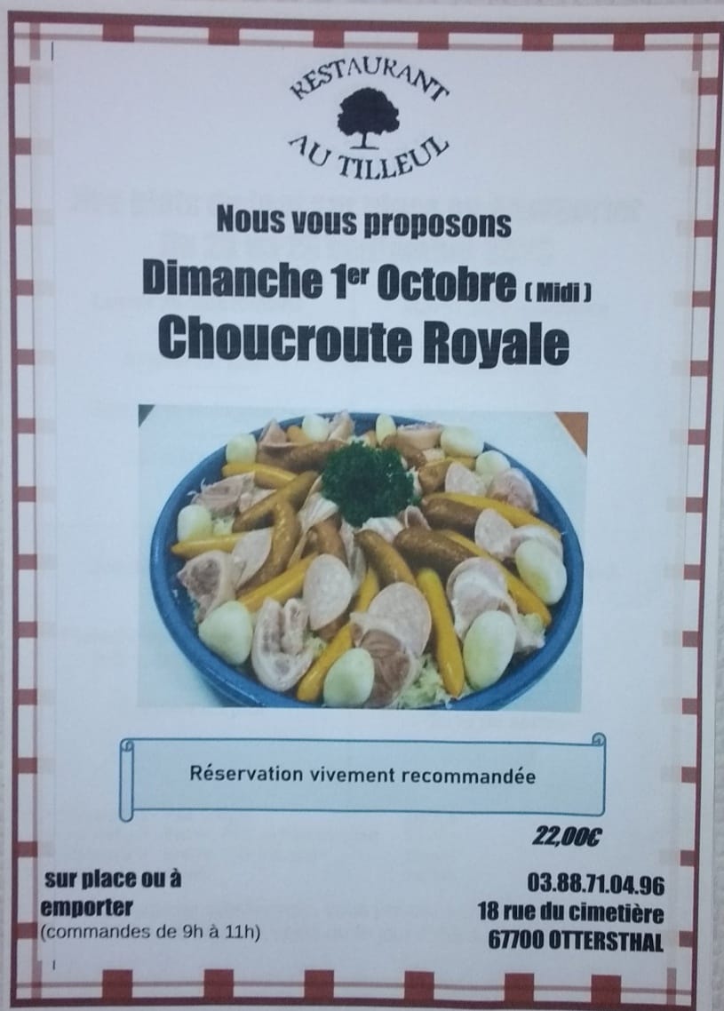 Menu du dimanche 1er octobre 2023