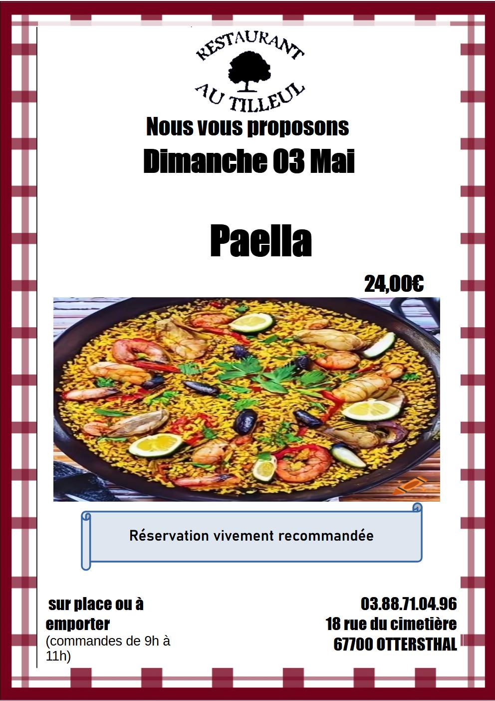 Dimanche 3 mai 206 : Paella