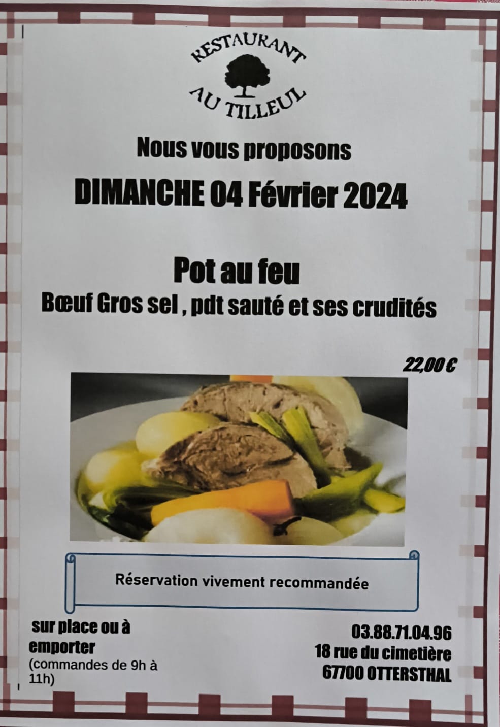 Plat du Dimanche 4 février 2024