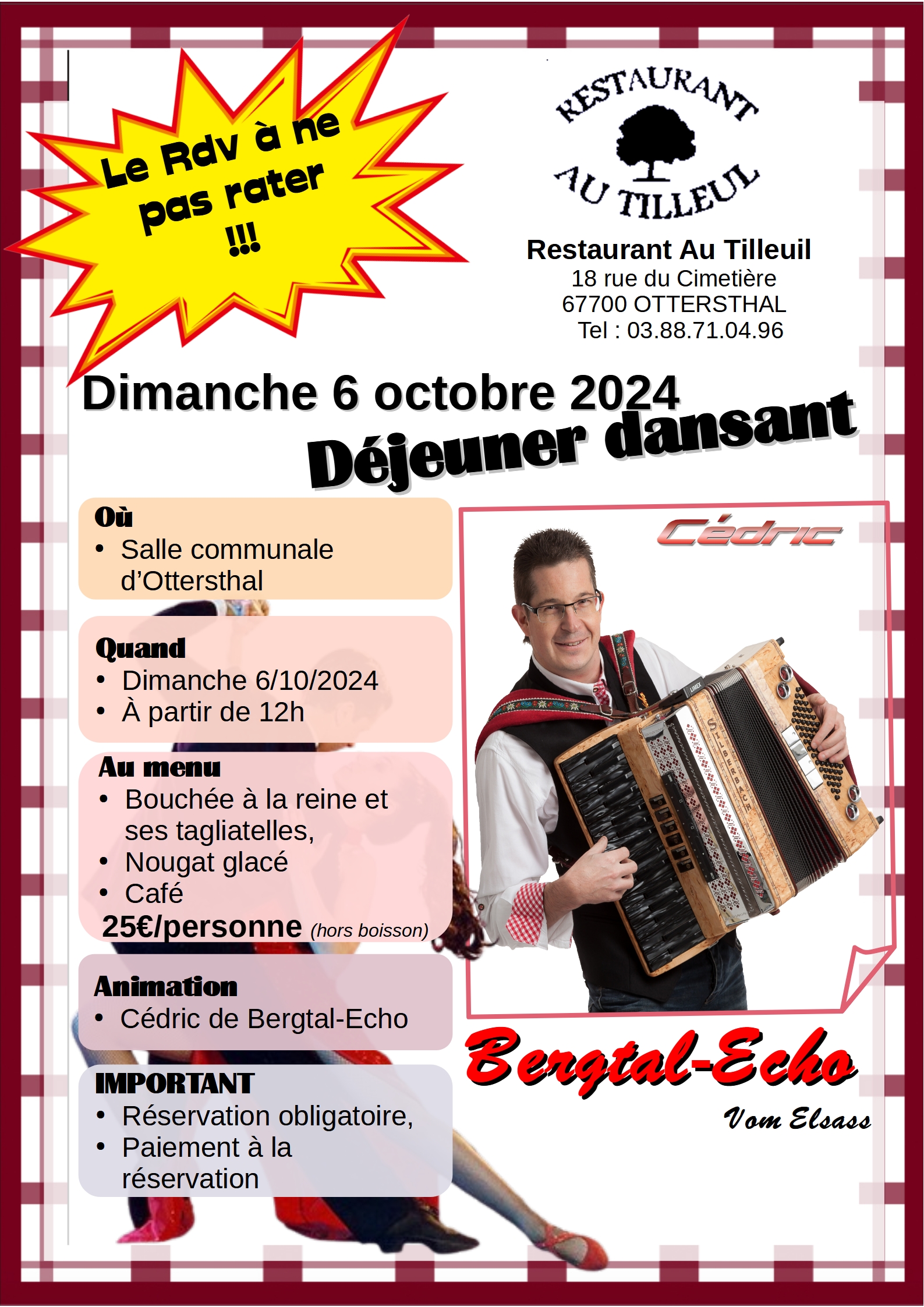 Déjeuner Dansant 6 Octobre 2024