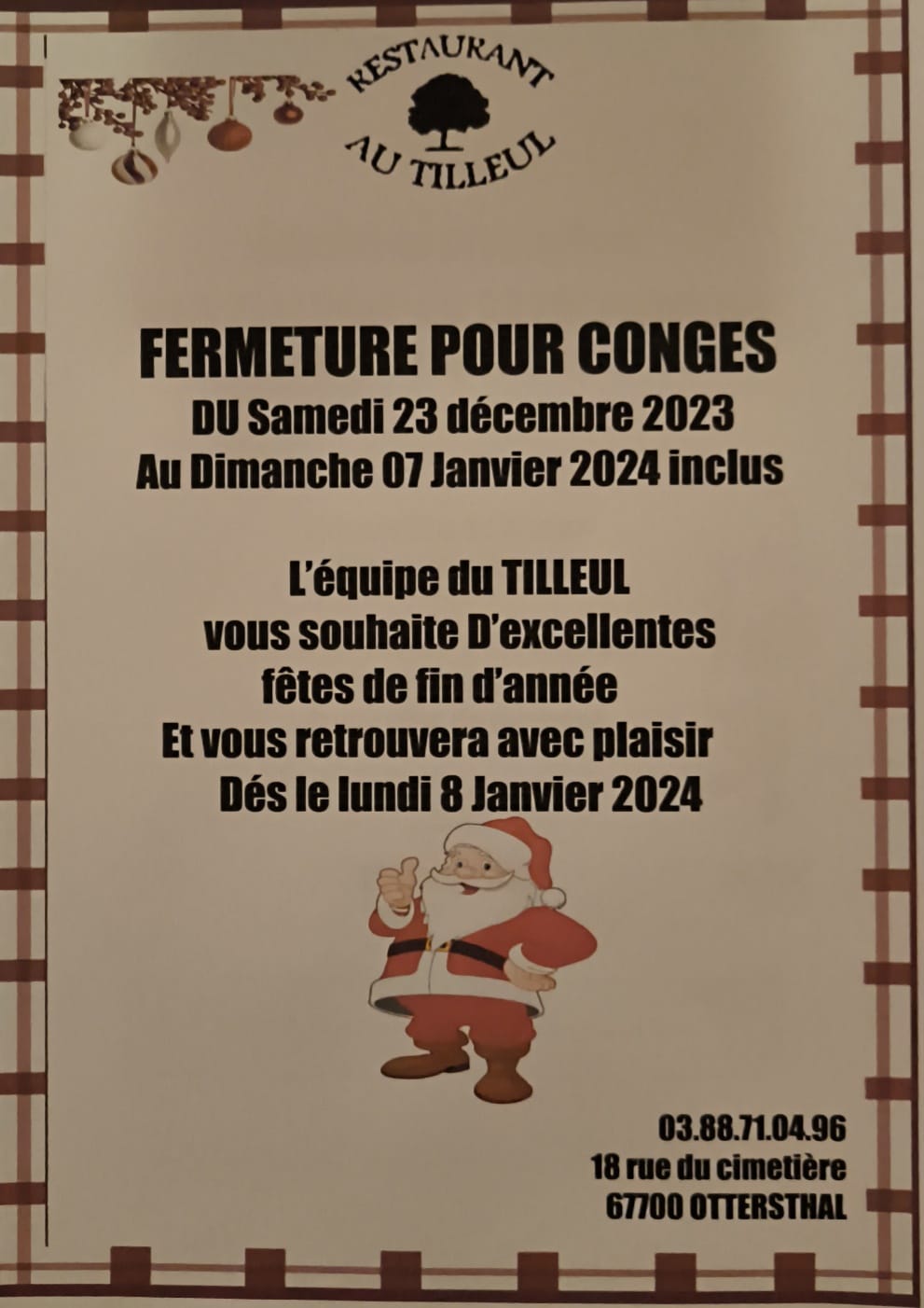 Fermeture Noël