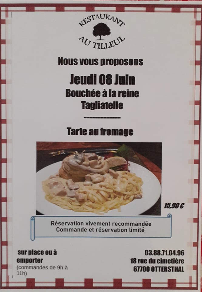 Menu du Jeudi 8 juin 2023