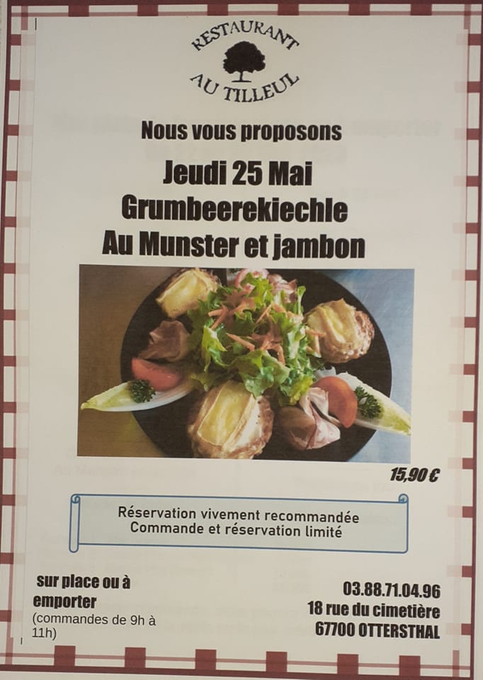 Menu du jeudi 25 mai 2023