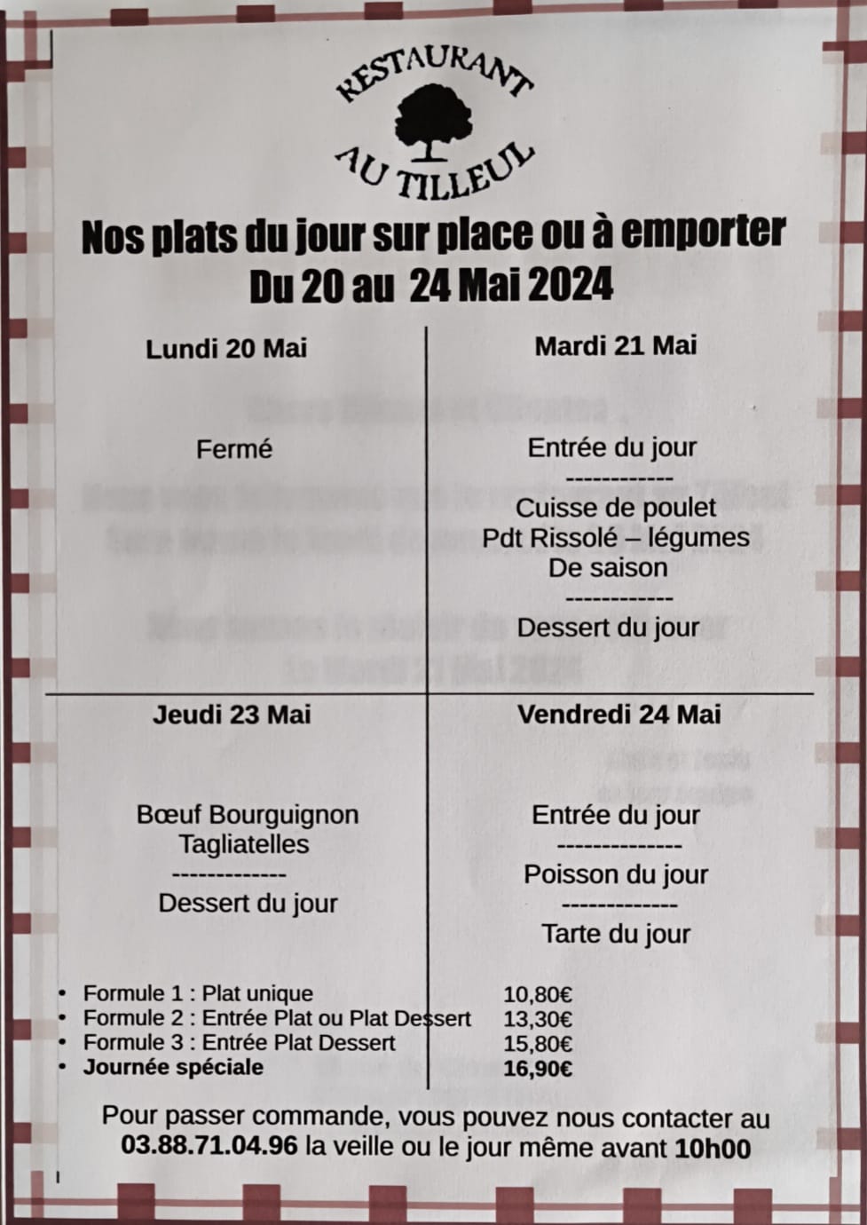 Menus du 21 au 24 mai 2024