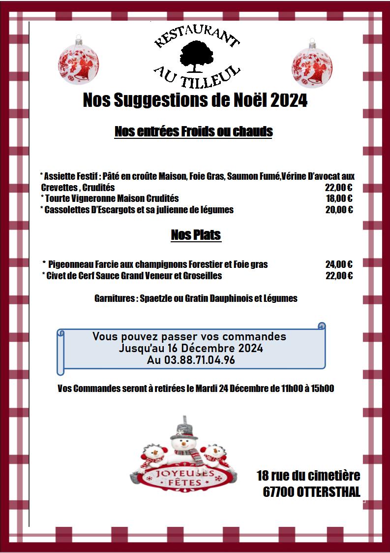 Menu Spécial Noël 2024