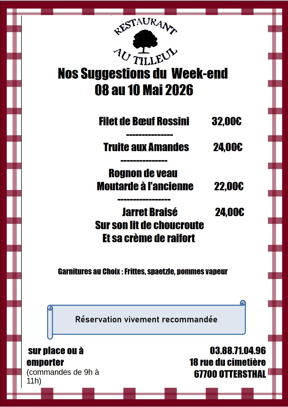 8 au 10 MAi 2026 : Nos suggestions