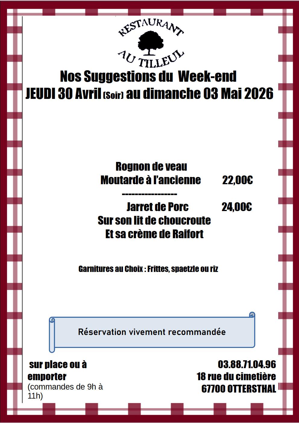 Suggestions du Week End