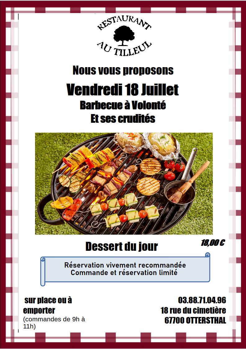 Vendredi 18 juillet : c'est Barbecue !